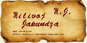 Milivoj Japundža vizit kartica